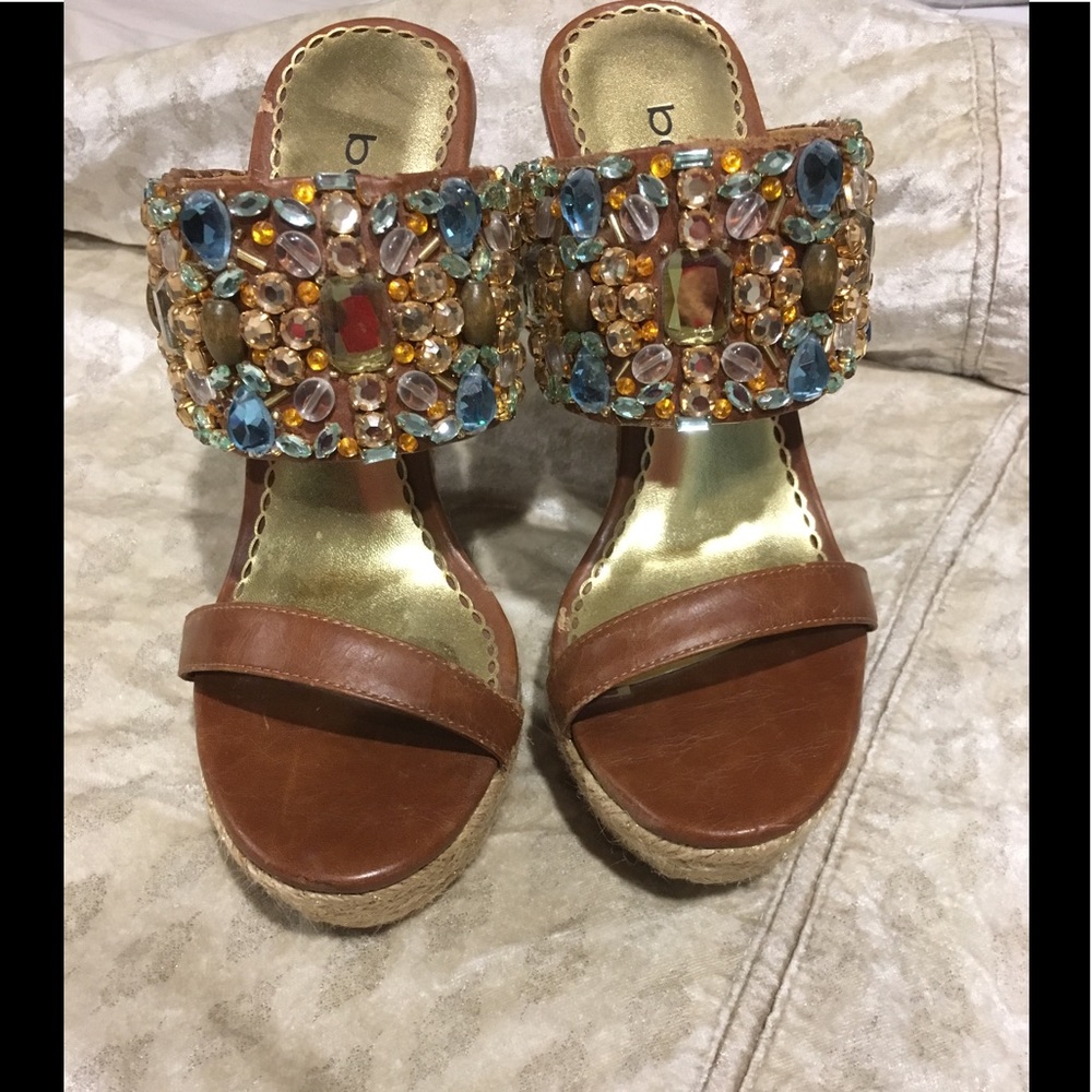 Embellished Bebe wedges